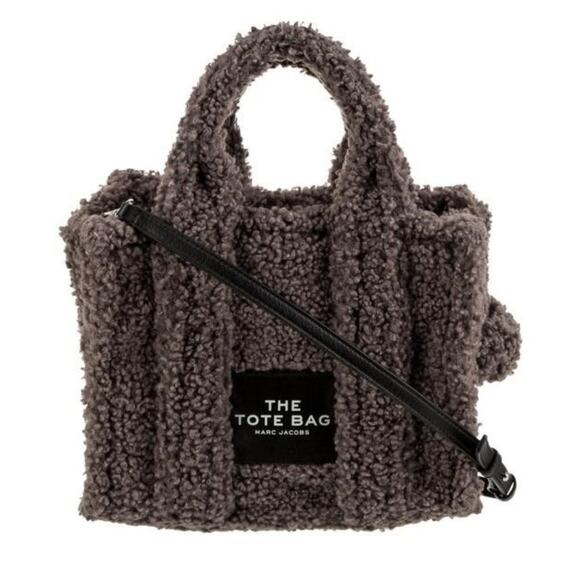 Marc Jacobs Luxury The Tote Bag Grey Shearling Silver Messenger Bag (MJXX141) - Picture 1 of 5